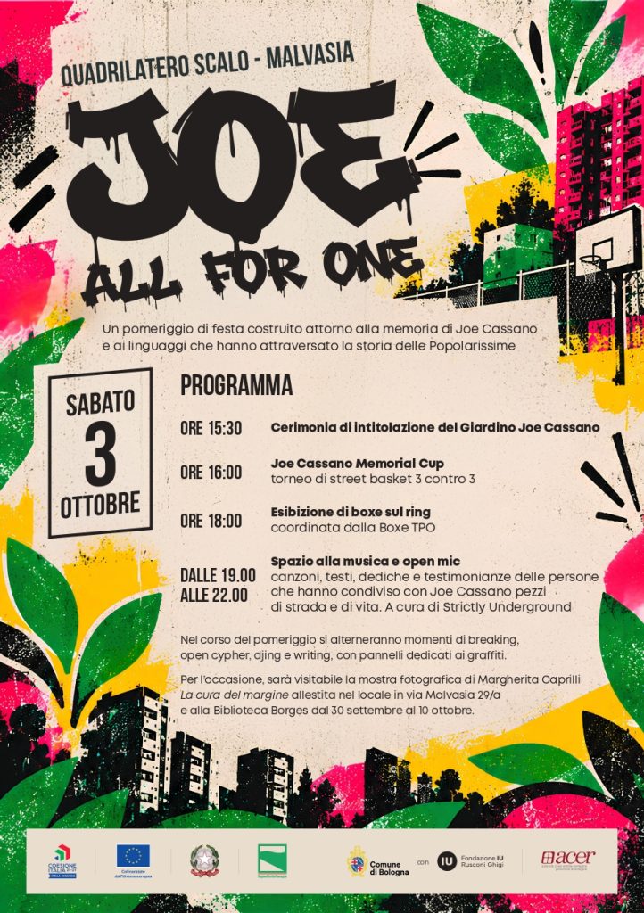 Volantino programma intitolazione Joe Cassano